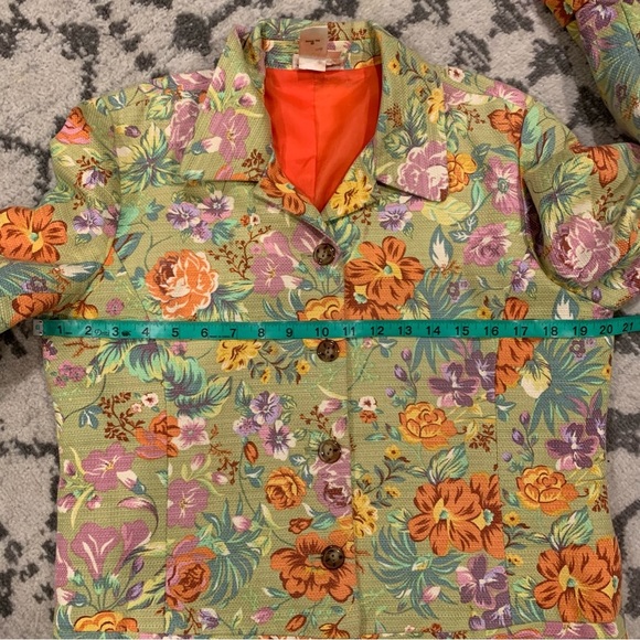 Coldwater Creek Woman’s Floral Blazer Jacket Petite Size Medium - Picture 12 of 14